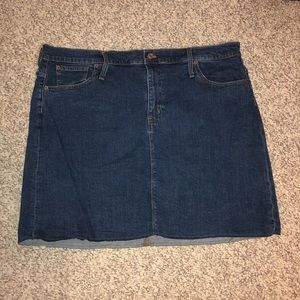 Raw Edge Denim Skirt